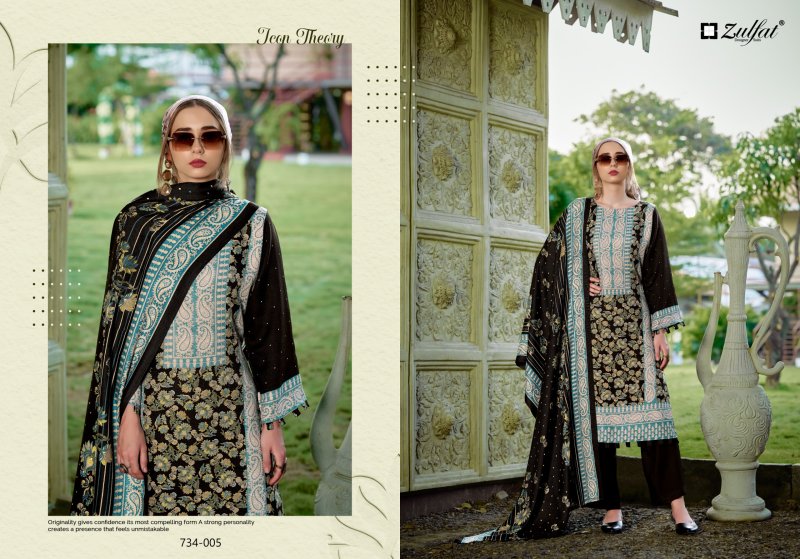 Shahinoor By Zulfat Pure Woollen Pashmina Dress Material 